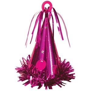 Hot pink party hat balloon weight