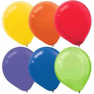 Assorted primary coloured latex balloons 12in 15pcs