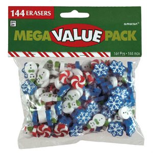 Christmas mini erasers 144pcs