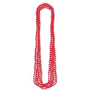 8 colliers de perles métalliques rouges