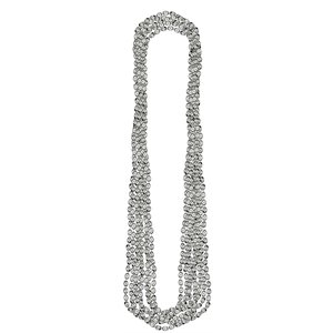 8 colliers de perles métalliques argent