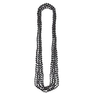 8 colliers de perles métalliques noires