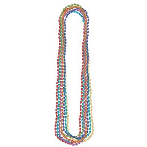 8 colliers de perles métalliques multicolores