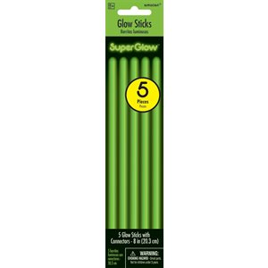 Green glow sticks 8in 5pcs