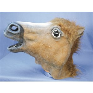 Masque complet tête de cheval brun