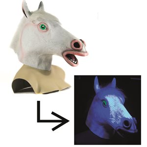 Masque complet tête de cheval blanc fluorescent