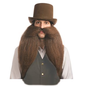 Barbe & moustache brune Saloon Keeper Bonanza