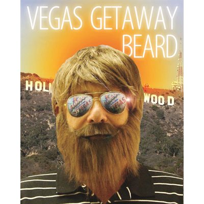 Dark blond Vegas getaway beard & mustache