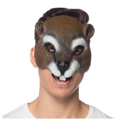 Masque demi-visage d'écureuil en latex très doux