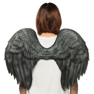 Black angel super soft flexible latex wings 24x18in