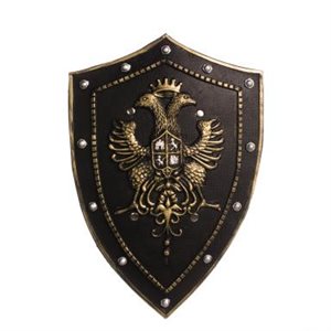 Black & gold flexible coat of arms shield 22x15in
