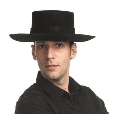 Chapeau de style hispanique simili-cuir noir