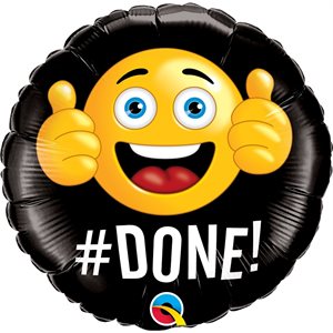 Emoji #done std foil balloon