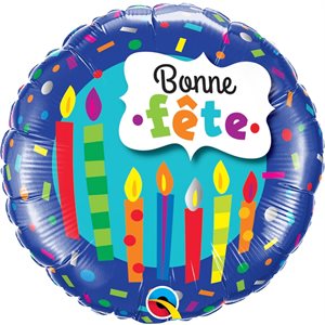 Happy birthday with candles & confetti std foil balloon
