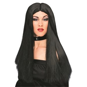 Longue perruque de sorcière noir 24po
