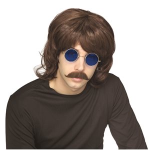 Adult brown 70's shag wig
