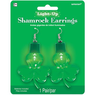St-Patrick light-up jumbo shamrock earrings