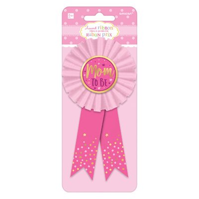 Mom to be pink award ribbon