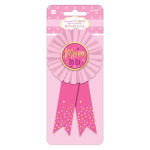 Mom to be pink award ribbon