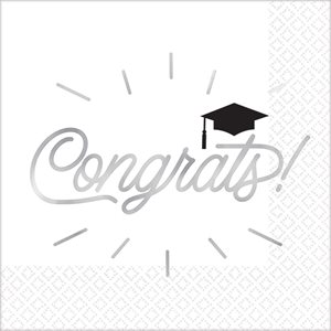 16 serviettes à breuvage "congrats" Graduation