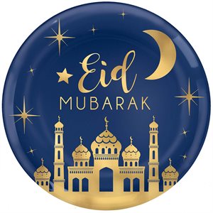 Eid mubarak plastic platter 14in