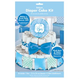 It's A Boy blue deluxe diaper cake kit