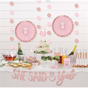 Pink wedding & ring buffet decorating kit 23pcs
