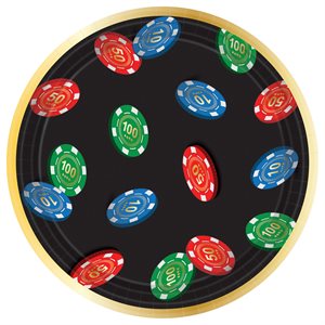 Poker chips plates 7in 8pcs