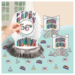 Colourful Happy Birthday add-an-age table decorating kit