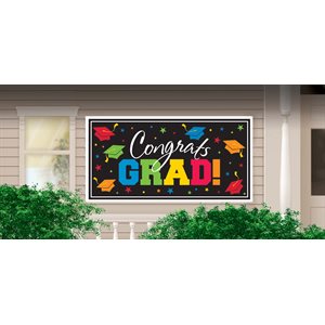 Graduation giant colourful plastic banner