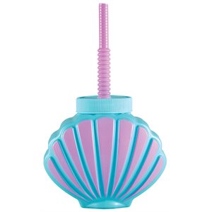 Purple & blue seashell sippy cup with straw 13.9oz