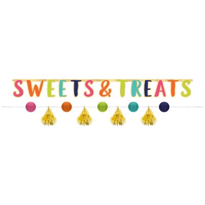 2 banderoles "Sweets & Treats" bar à bonbons
