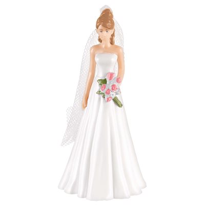 Bride with flowers cake topper 4.25in