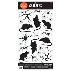 Black spider & rats wall stickers 21pcs