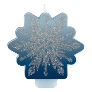 Frozen 2 glitter snowflake candle
