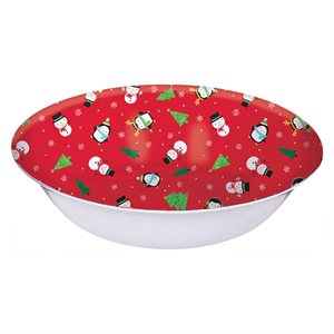 Christmas cartoons red plastic bowl 13in