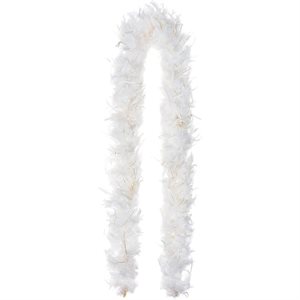 White with gold tinsel feather boa 6ft