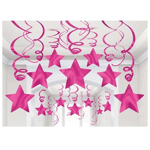 Hot pink star swirls decorating kit 30pcs