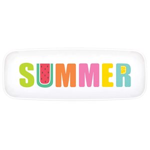 Tutti Frutti summer plastic serving tray 6.5x17.5in