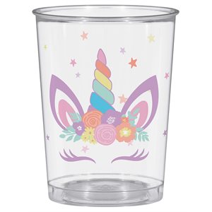 Unicorn clear plastic cup 16oz