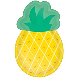 8 assiettes 10.5po forme d'ananas Tutti Frutti