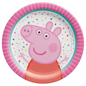 8 assiettes 7po Peppa Pig fête confettis