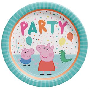8 assiettes 9po Peppa Pig fête confettis