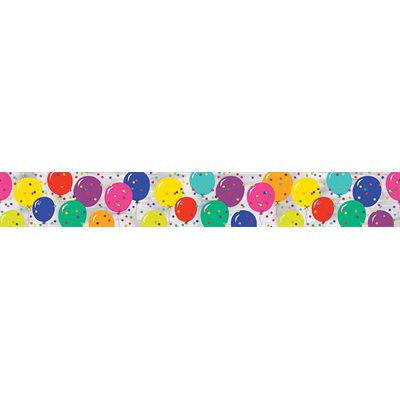 Multicolored balloons & confetti foil banner 12ft