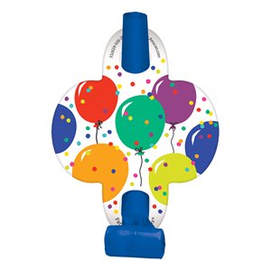 8 mirlitons ballons & confettis multicolores