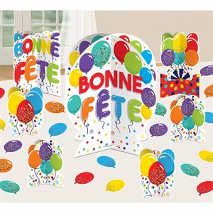 Colourful balloon "bonne fête" table decorating kit 27pcs