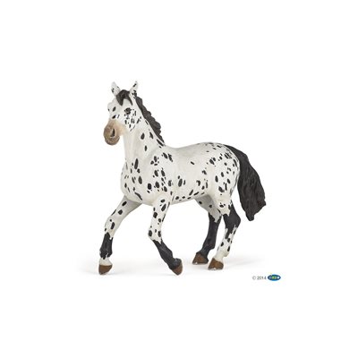 Papo black appaloosa horse figurine 13x4x9cm