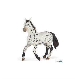 Papo black appaloosa horse figurine 13x4x9cm