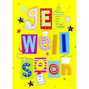 Géante carte de souhait "get well soon"