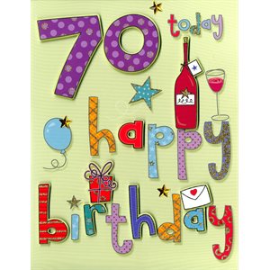 Giant greeting card 70 today happy birthday